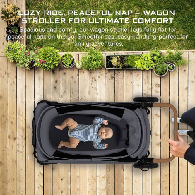 Neobreez ADVI Wagon Stroller For 2 Kids (6m-4Yrs) Max 44kg - Dark Gray