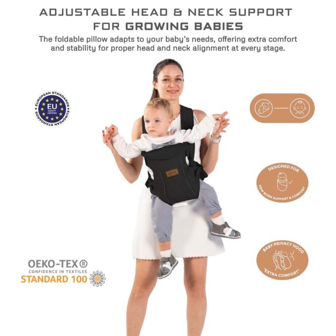 Neobreez ATLIX 3-In-1 Baby Carrier (0m+) Up to 3.5-15kg - Black