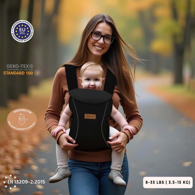Neobreez ATLIX 3-In-1 Baby Carrier (0m+) Up to 3.5-15kg - Black