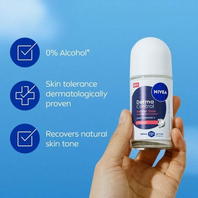Nivea Female Roll-On Derma Control Natural Tone Pure Hyaluron & Vitamin C 50ml