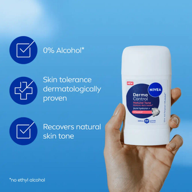 Nivea Female Deodorant Stick Derma Control Natural Tone Pure Hyaluron & Vitamin C 50ml
