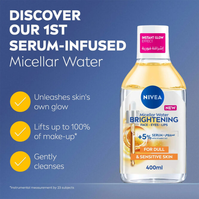 Nivea Mlcellar Water Brightening Face & Eyes With Seum 400ml