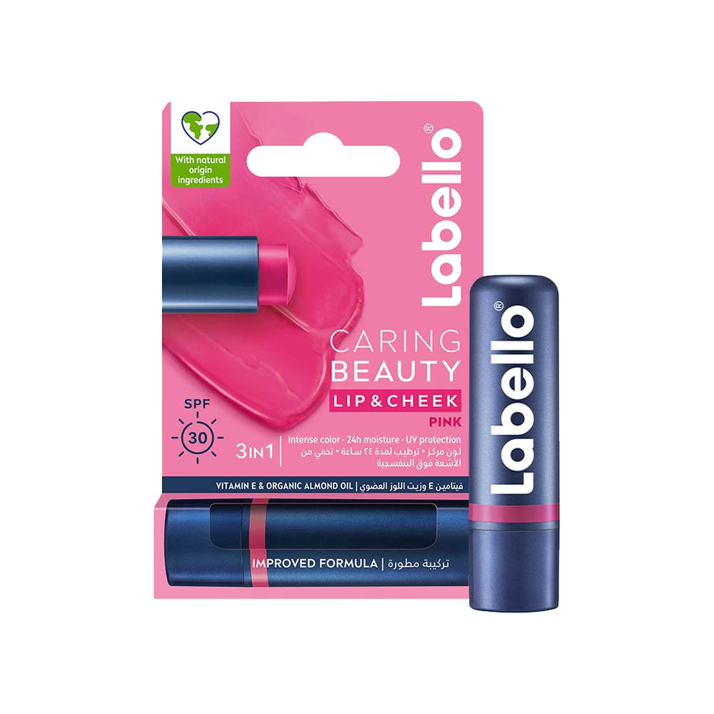 Labello 3-In-1 Caring Beauty Lip & Cheek Balm - Pink 4.8g