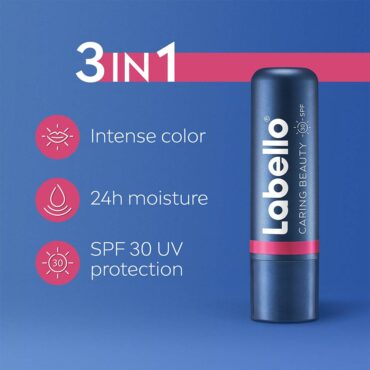Labello 3-In-1 Caring Beauty Lip & Cheek Balm - Pink 4.8g