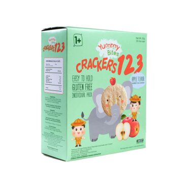 Yummy Bites Rice Crackers 123 | Apple Flavor (1Yrs+) 50g
