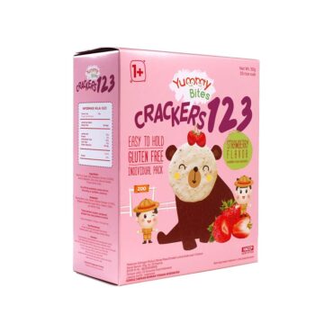 Yummy Bites Rice Crackers 123 | Strawberry Flavor (1Yrs+) 50g
