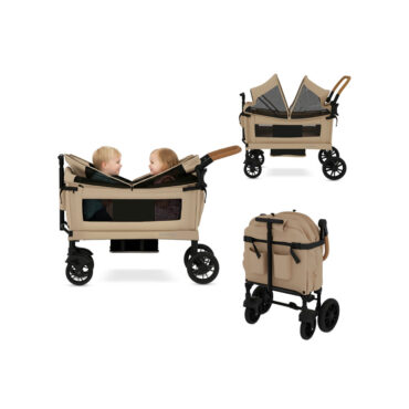 Neobreez ADVI Wagon Stroller for 2 Kids (6m-4Yrs) Max 44kg - Beige