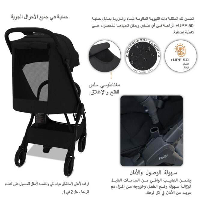 Neobreez DECA Compact Stroller (0-4Yrs) Max 22kg - Black