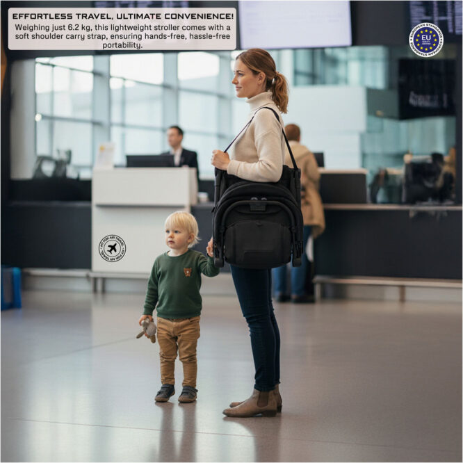 Neobreez DECA Compact Stroller (0-4Yrs) Max 22kg - Black