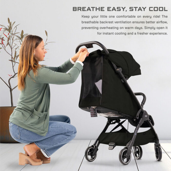 Neobreez DECA Compact Stroller (0-4Yrs) Max 22kg - Black