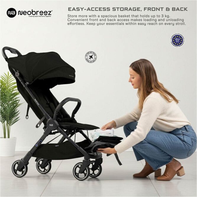 Neobreez DECA Compact Stroller (0-4Yrs) Max 22kg - Black - Image 19
