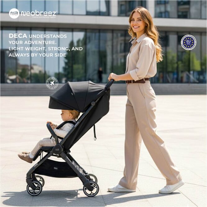 Neobreez DECA Compact Stroller (0-4Yrs) Max 22kg - Black - Image 21