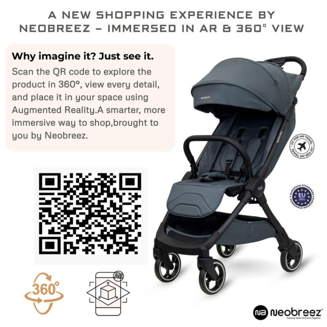 Neobreez DECA Compact Stroller (0-4Yrs) Max 22kg - Dark Gray