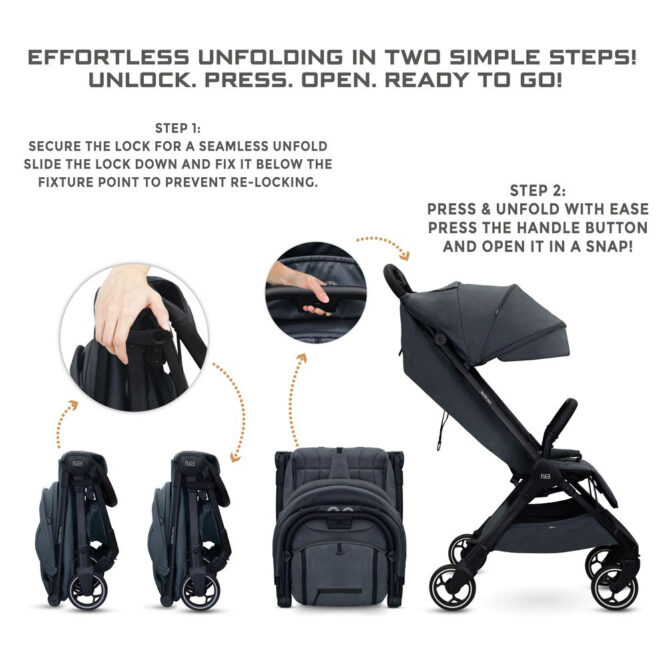 Neobreez DECA Compact Stroller (0-4Yrs) Max 22kg - Dark Gray