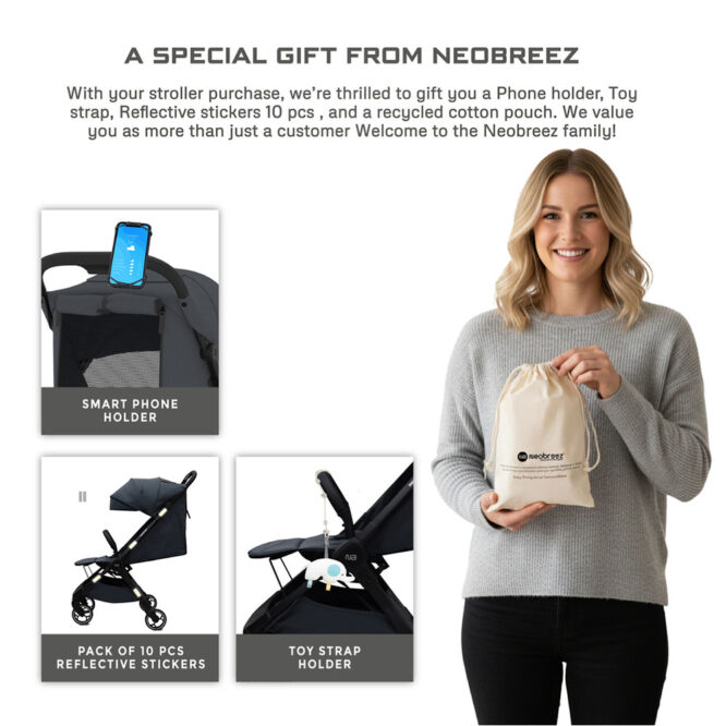 Neobreez DECA Compact Stroller (0-4Yrs) Max 22kg - Dark Gray