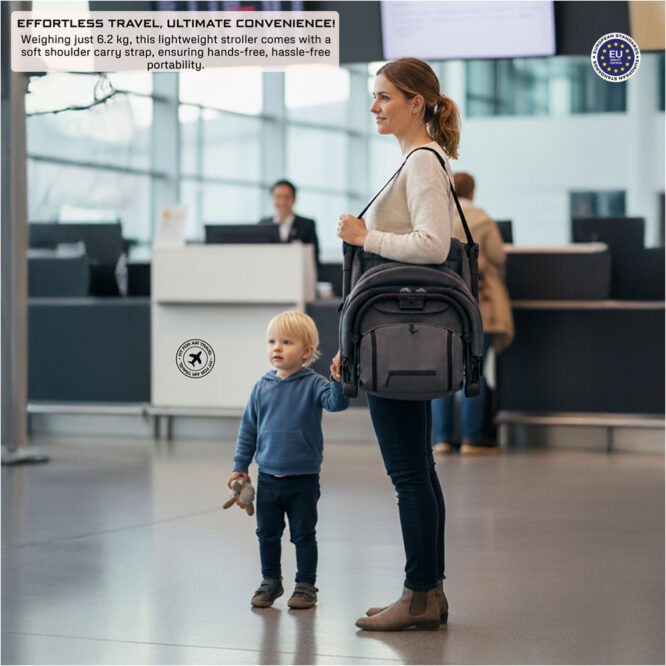Neobreez DECA Compact Stroller (0-4Yrs) Max 22kg - Dark Gray