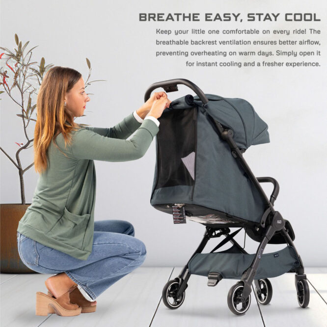 Neobreez DECA Compact Stroller (0-4Yrs) Max 22kg - Dark Gray