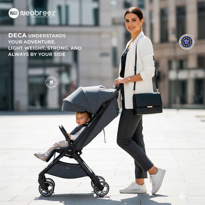 Neobreez DECA Compact Stroller (0-4Yrs) Max 22kg - Dark Gray