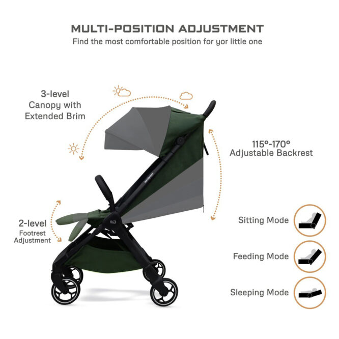Neobreez DECA Compact Stroller (0-4Yrs) Max 22kg - Olive Green