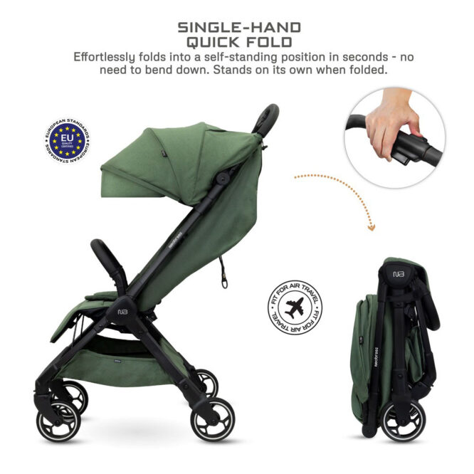 Neobreez DECA Compact Stroller (0-4Yrs) Max 22kg - Olive Green