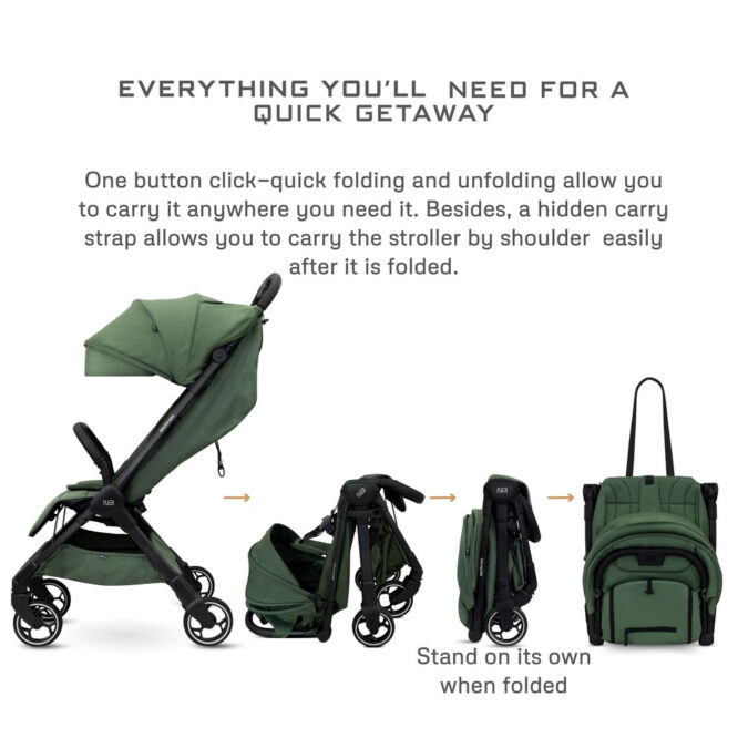 Neobreez DECA Compact Stroller (0-4Yrs) Max 22kg - Olive Green