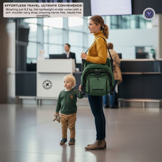 Neobreez DECA Compact Stroller (0-4Yrs) Max 22kg - Olive Green