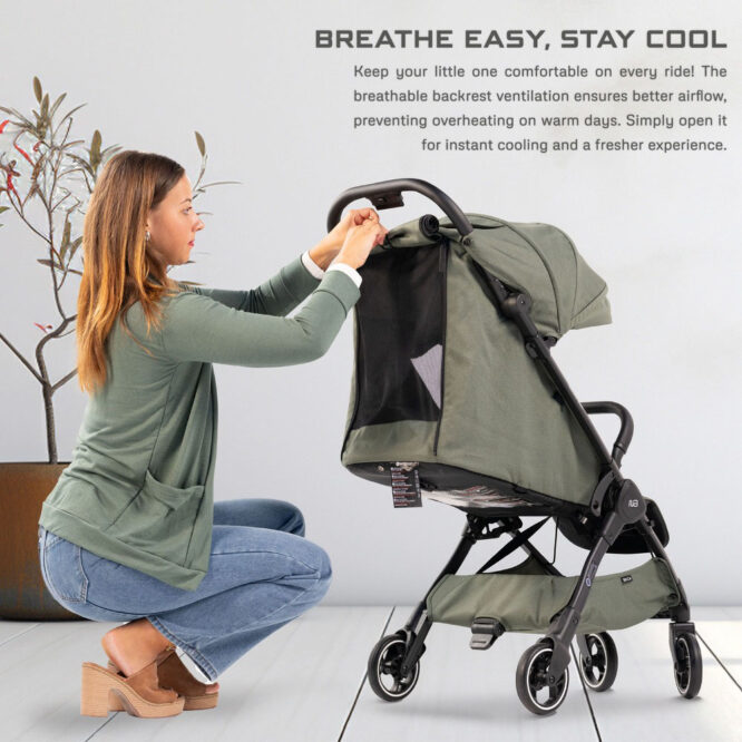 Neobreez DECA Compact Stroller (0-4Yrs) Max 22kg - Olive Green