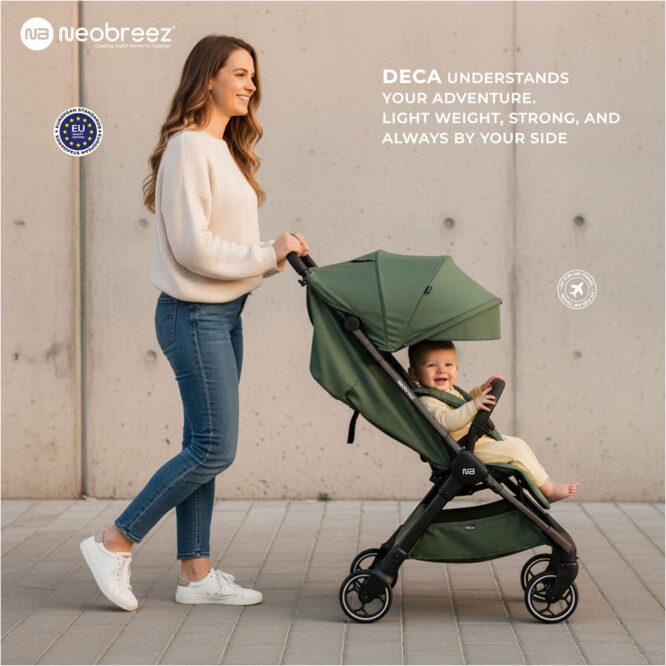 Neobreez DECA Compact Stroller (0-4Yrs) Max 22kg - Olive Green