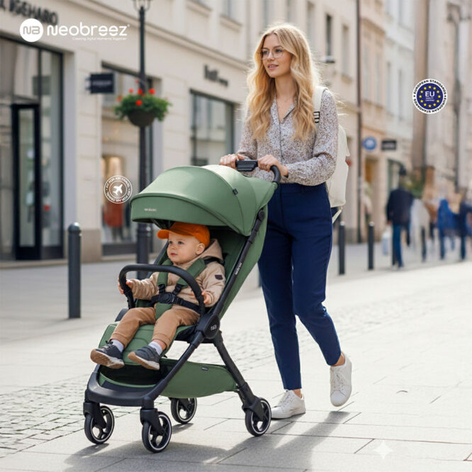 Neobreez DECA Compact Stroller (0-4Yrs) Max 22kg - Olive Green