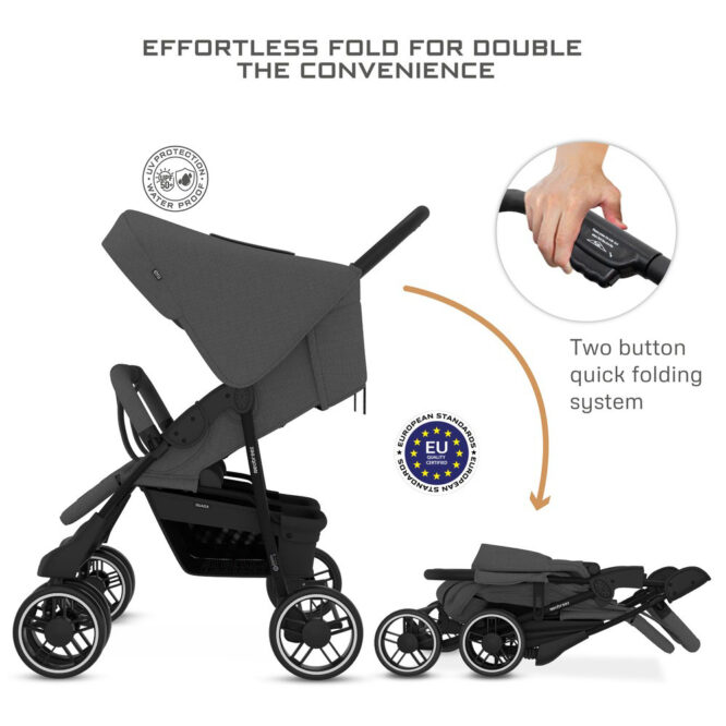 Neobreez DUADX Twin Stroller (0-3Yrs) Max 30kg - Dark Gray