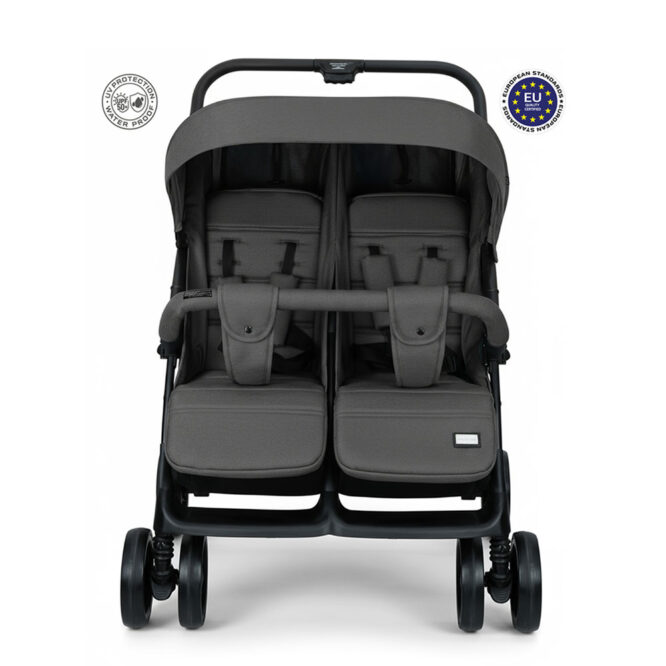 Neobreez DUADX Twin Stroller (0-3Yrs) Max 30kg - Dark Gray