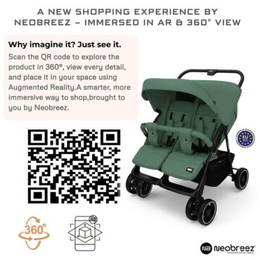 Neobreez DUADX Twin Stroller (0-3Yrs) Max 30kg - Green