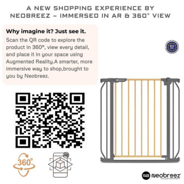 Neobreez FERMII Auto Close Baby Safety Gate - Dark Gray