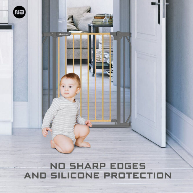Neobreez FERMII Auto Close Baby Safety Gate - Dark Gray