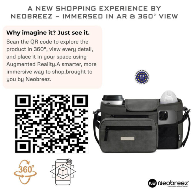 Neobreez FYRA Stroller Organizer Caddy Bag - Dark Gray