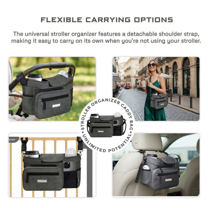 Neobreez FYRA Stroller Organizer Caddy Bag - Dark Gray