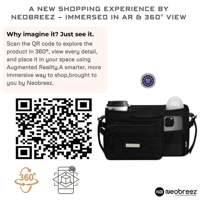 Neobreez FYRA Stroller Organizer Caddy Bag - Black