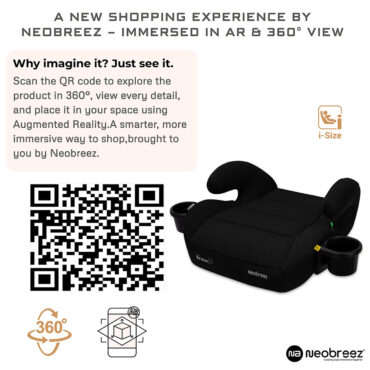 Neobreez i-FIRA i-Size Car Seat Booster (6-12Yrs) Max 36kg - Black
