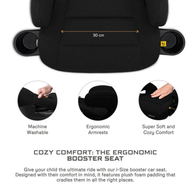 Neobreez i-FIRA i-Size Car Seat Booster (6-12Yrs) Max 36kg - Black