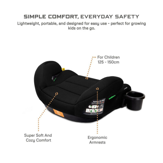 Neobreez i-FIRA i-Size Car Seat Booster (6-12Yrs) Max 36kg - Black