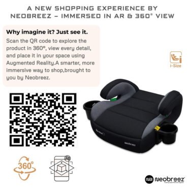 Neobreez i-FIRA i-Size Car Seat Booster (6-12Yrs) Max 36kg - Black/Dark Gray
