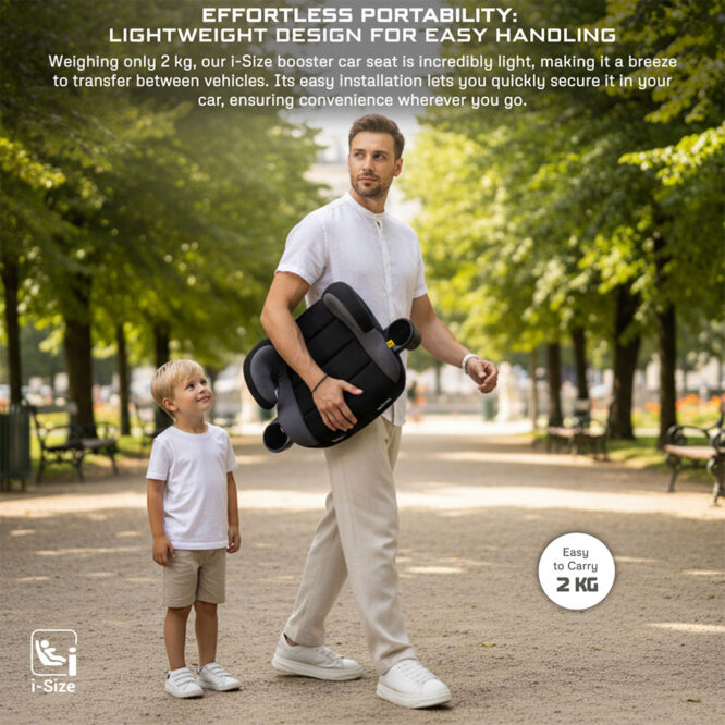 Neobreez i-FIRA i-Size Car Seat Booster (6-12Yrs) Max 36kg - Black/Dark Gray