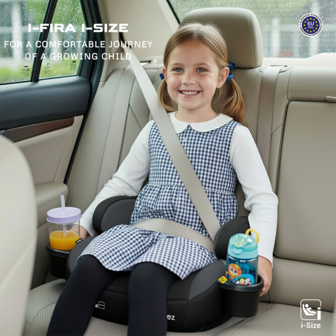 Neobreez i-FIRA i-Size Car Seat Booster (6-12Yrs) Max 36kg - Black/Dark Gray