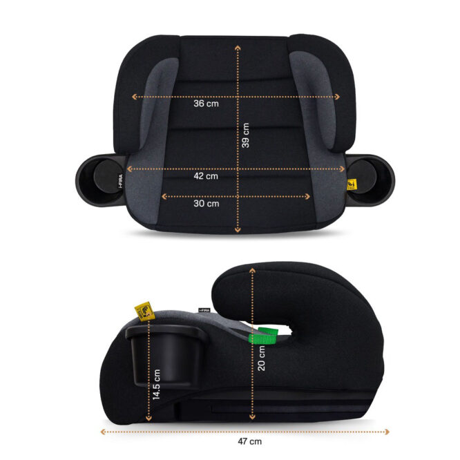 Neobreez i-FIRA i-Size Car Seat Booster (6-12Yrs) Max 36kg - Black/Dark Gray