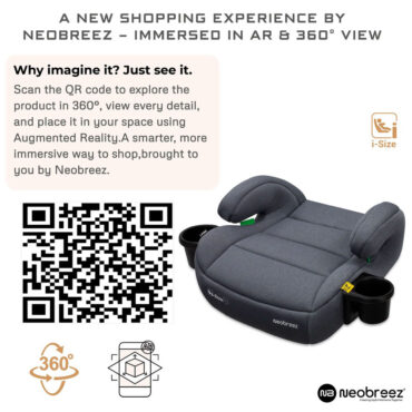 Neobreez i-FIRA i-Size Car Seat Booster (6-12Yrs) Max 36kg - Dark Gray