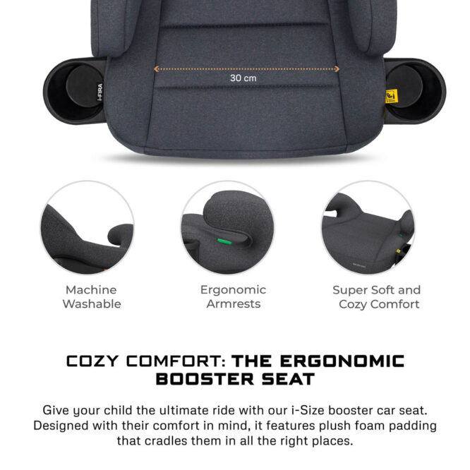 Neobreez i-FIRA i-Size Car Seat Booster (6-12Yrs) Max 36kg - Dark Gray