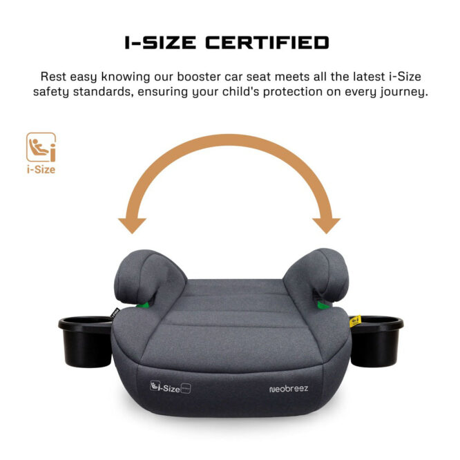 Neobreez i-FIRA i-Size Car Seat Booster (6-12Yrs) Max 36kg - Dark Gray