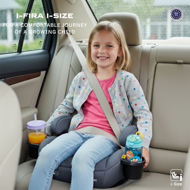 Neobreez i-FIRA i-Size Car Seat Booster (6-12Yrs) Max 36kg - Dark Gray