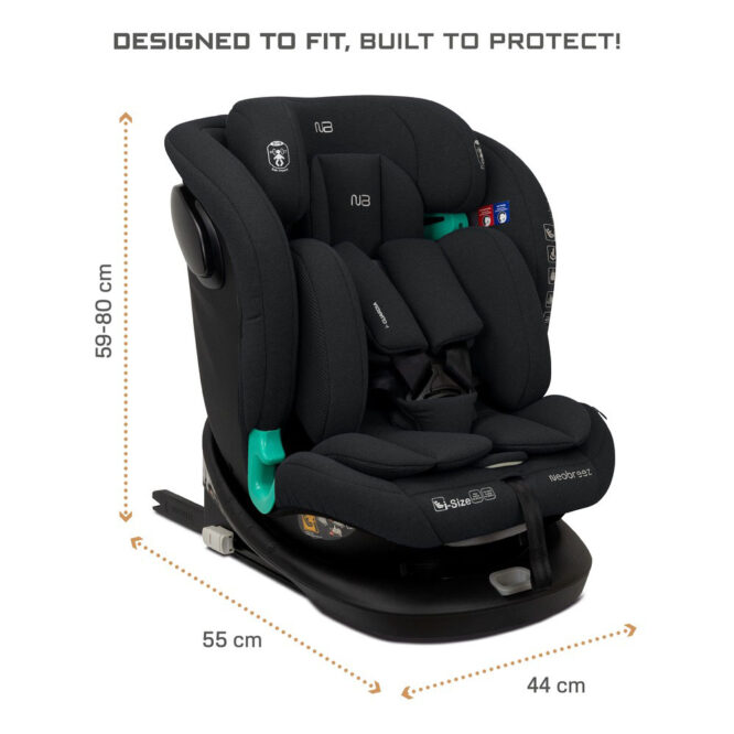 Neobreez i-GAURDIA 360° i-Size Car Seat (0-12Yrs) Max 36kg - Black