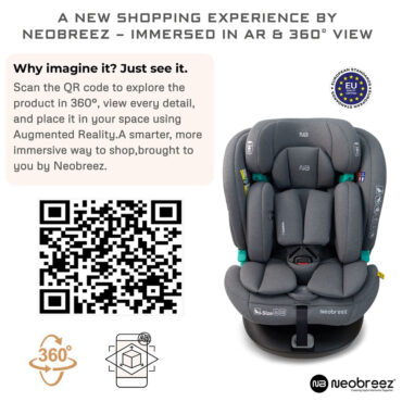 Neobreez i-GAURDIA 360° i-Size Car Seat (0-12Yrs) Max 36kg - Gray